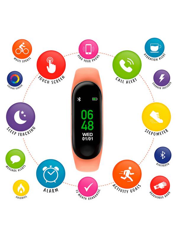 Buy TIKKERS Coral Smart Activity Tracker Watch One Size null Tu